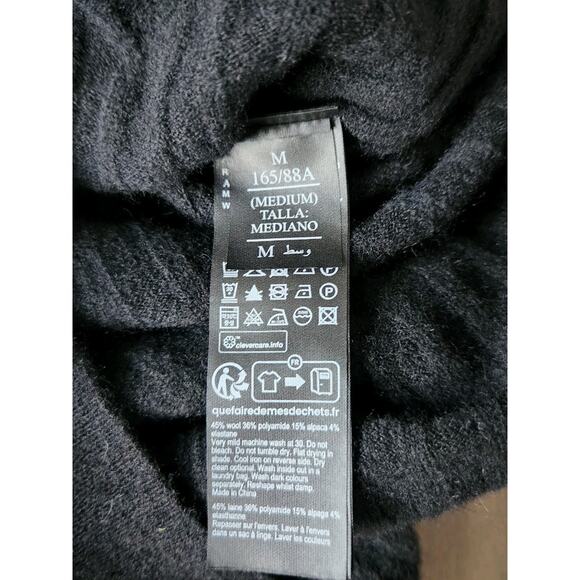 All Saints Alpaca Blend Margot Black Ribbed Sweater Midi Dredd size Medium EUC - Picture 5 of 8